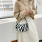 Women Plush Shoulder Underarm Bag Zebra Printed Fashion Winter Handbag (3)