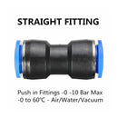 10 Pieces Equal Straight Push in Pneumatic Fitting Connector 6mm + 8mm