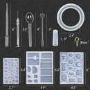 Casting Molds and Tools Set,Jewelry Molds Include 127Pcs Assorted Styles Si W5M8