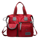 Women Travel Waterproof Nylon Shoulder Bags Mummy Messenger Handbags (Red)