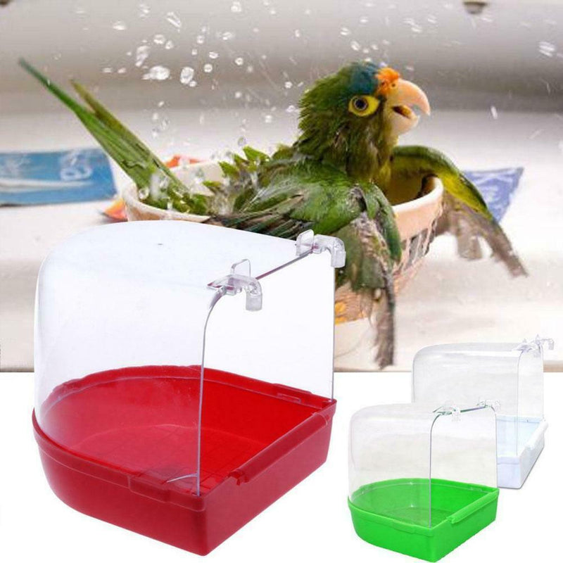 Clean Parrot Bird Bathtub Box Bird Bath Shower Standing Wash Box Hanging Ca M0Y6