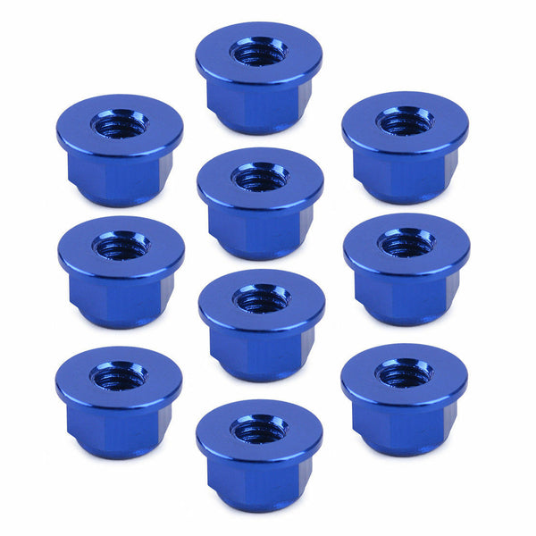 10pc BLUE M4 4mm Alu Alloy Threaded Wheel Rim Lock Nuts fit for 1/10 RC EP Nitro
