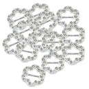 16pcs Diamante Rhinestone Flower Buckle Invitation Ribbon Slider Crafts 17mm