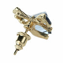 Bowknot Cubic Diamonds Cube Crystal Anti Allergic Ear Stud (Light Blue) A