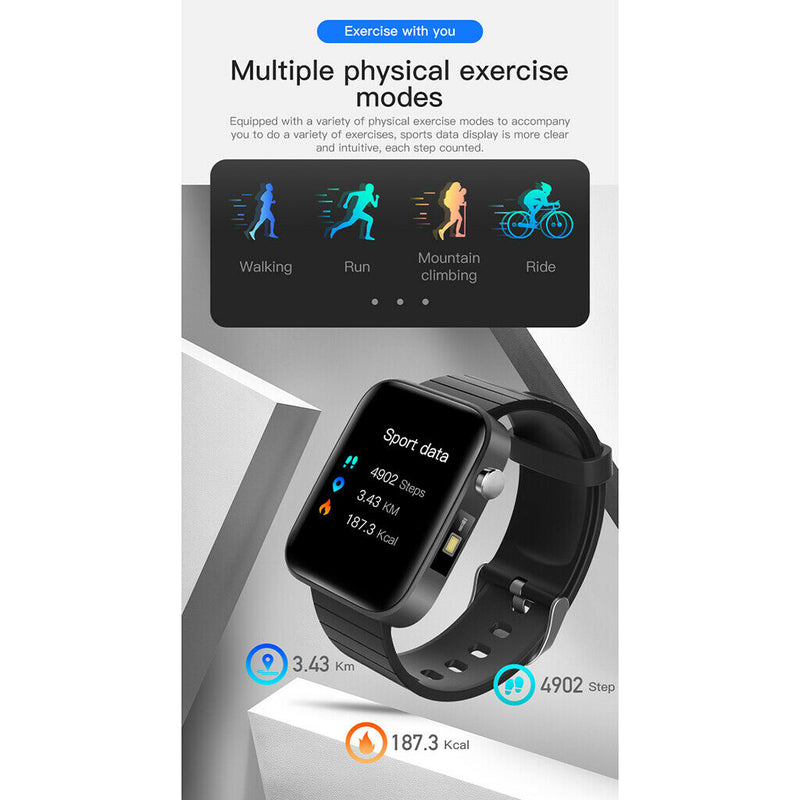 T68 Smart Watch Temperature Measure Sport Fitness Heart Rate Blood Pressure