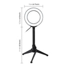 LED Ring Light 4.7" with Tripod Stand for Live Streaming Video Makeup