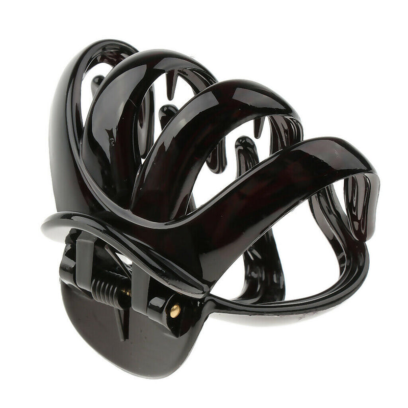 Large Hair Claw for Thick Hair Updo Tool Octopus Jaw Grip Folding Clip Black