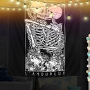Mandala Tapestry Wall Hanging Blanket Yoga Mat Bedroom Decor (Skull02 L) SN9F