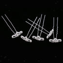 5pcs Wedding Party Delicate Mini Tiara Crystal Crown U-Shaped Hairpins