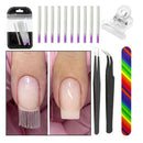 1 Set Manicure Tool Kit Fiberglass Gel Tips Nail Silk Fiber Clips Beauty