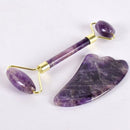 Amethyst Facial Roller Scraping Tool Set Facial Neck Massage Natural Stone