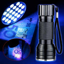 21 LED Mini Torch Fluorescent UV Flashlight With Rope Aluminum Alloy Detection