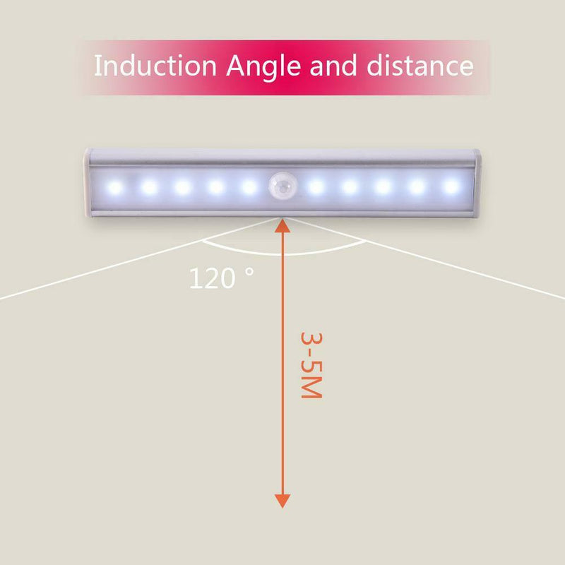 10 LED Cabinet Light LED Wardrobe Light Body Sensor Light LED Night Light White