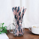 25pcs American Flag Pattern Paper Drinking Straws Independence Day Party De 3C