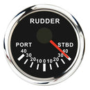 Marine Boat 52mm 2" Display Hull Azimuth and Rudder Angle Meter Black Dial