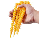 10pcs Ultralight Outdoor Camping Tent Pegs Stakes Nylon Spiral Nails Yellow
