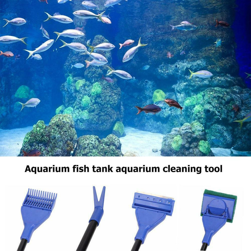 5 in 1 Aquarium Cleaning Tools Set Gravel Rake Fishing Net Algae Brush Cleaner