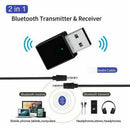 Black Bluetooth 5.0 Audio Transmitter Receiver USB Adapter for TV PC Car Speaker