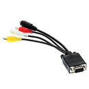 New PC VGA SVGA TO S-Video 3 RCA Composite HD AV TV Out Converter Adapter Cable