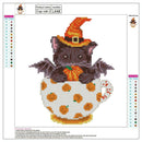5D DIY Diamond Painting Pumpkin Cup Cat Cross Stitch Embroidery Mosaic Kits
