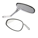 2PCS Motorcycle Oval Chrome Rear View Glass Mirror For Ducati KTM Kawasaki BX
