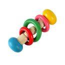 4pcs Wooden Hand Ring Bell Baby Kid Bed Rattles Musical Education Gift Toys