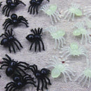20pcs Halloween Mini Plastic Black Luminous Spider Prank Joking Birthday To V1R3