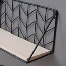 Large Grid Wall Hanging Plants Storage Basket Pine Wood Board,Iron Rack