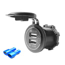 Car Boat Motorcycle Touch Switch 4.8A Dual USB Charger Socket with 2 Terminals