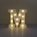 White Large Plastic Marquee Freestanding Alphabet LED Light UP Letters M