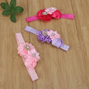 5pcs Detachable Elastic Rhinestone Baby Girl Flower Headband Hair Accessory