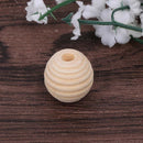 10Pcs Baby Grinding Beads Teether Chewing Natural Wood DIY Crafts Round Thread
