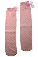 Girls Kid High Socks Lovely Bow Knee Stockings Age 3-10Y pink