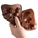 12 Cells Dinosaur Silicone Fondant Mould Cake Decorating Baking Tools Brown Y3P3