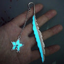 1XLuminous Night Flying man Bookmark Label Read Maker Feather Mark Stationery Gw