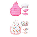 2 Sets Kids Baking Sets for Girls, Real Kids Cooking Set with Hat and Apron,