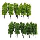 30Pcs 1/75 -1/500 Landscape Layout Pagoda Trees Models & Yellow Flowers Tree
