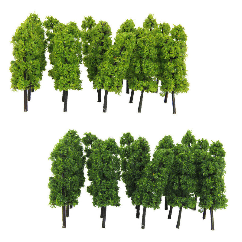 30Pcs 1/75 -1/500 Landscape Layout Pagoda Trees Models & Yellow Flowers Tree