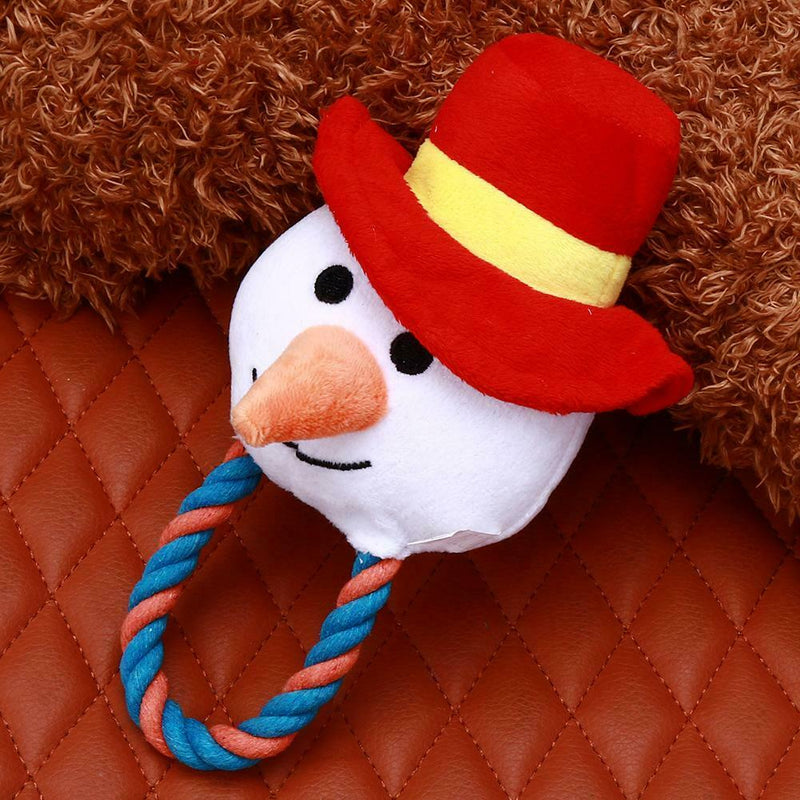 Fabric Dog Toys Pet Puppy Cotton Rope Christmas Xmas Snowflake Shape Chew Toys