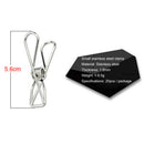20pcs 5.6cm Stainless Steel Clips Clothes Pins Pegs Holders Clothes Clamps S Nw