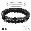 2pcs Hematite Natural Stone Bracelet Men Matte Lava Volcanic Beads Jewelry Gifts
