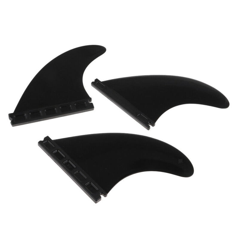 3pcs/Set Longboard Surfboard Surfing Fins Thruster for FCS/Future Base Black