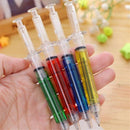 50 Pcs Strange Syringe Ballpoint Pen 0.5Mm Pen Tip Blue Ink Children Gift P P4D8