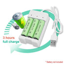 3 Slot Universal AA/AAA Ni-MH USB Battery Charger Dock Cradle with LED Deluxe