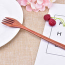 Wooden Long Handle Forks Japanese Wood Salad Dinner Fork Tableware Dinnerwa JR