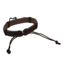 Women Men Adjustable Bracelet with Brown Leather Guitar 17 mm