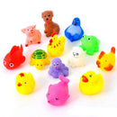 13Pcs Soft Rubber Float Sqeeze Sound Baby Wash Bath Play Animals Baby ToysMO