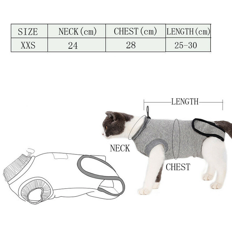 Professional alternative to the E-Collar Cats Recovery Suit Neck Circumference