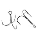 50Pcs High Carbon Steel Barb Treble Hooks Set with Box Fishhooks for Sea Lakes