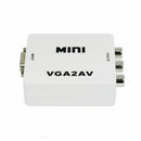 VGA to AV RCA Composite Converter Adapter Box with Audio PC to TV White bvg RGV